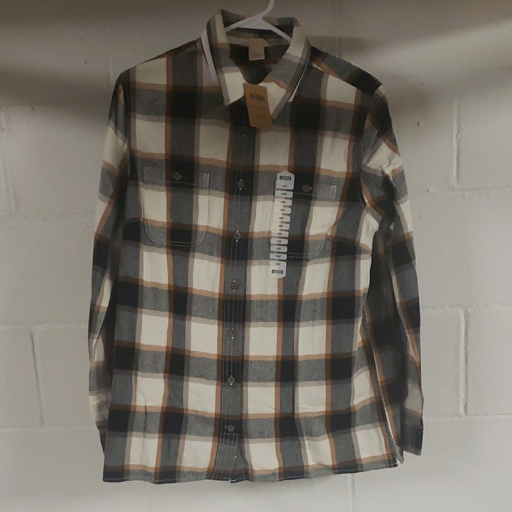 Duluth Trading Co Black and White Button Down Shirt